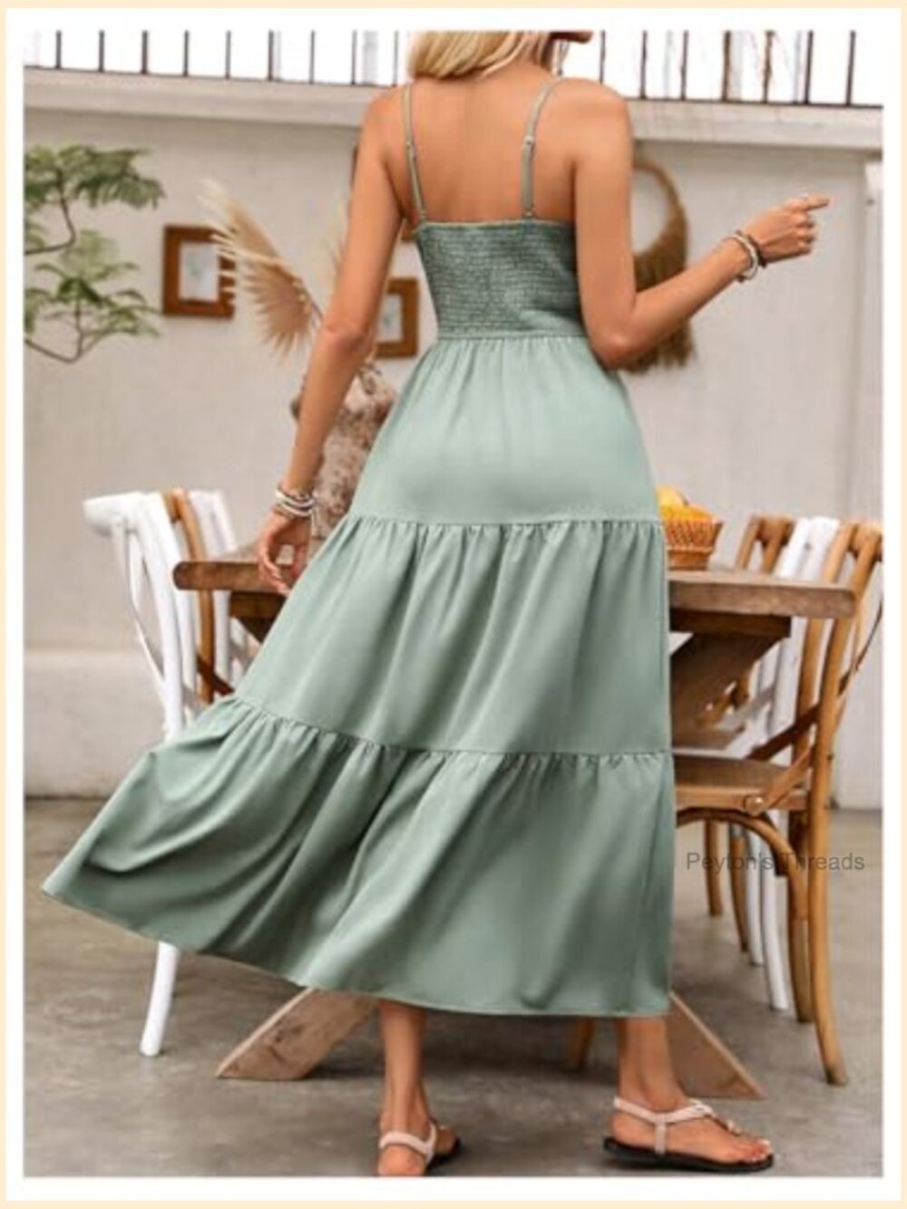 Sleeveless Maxi Dress with Split Hem - Flowy Bohemian Wedding Guest - Picture 2 of 6